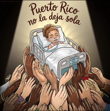 Illustration of a community lifting and supporting a child in care